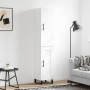 Aparador alto madera contrachapada blanco brillo 34,5x34x180 cm de vidaXL, Aparadores - Ref: Foro24-3199131, Precio: 117,31 €...