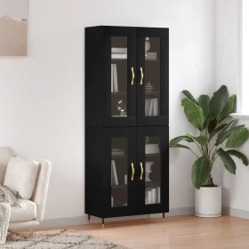 Aparador alto madera contrachapada negro 69,5x34x180 cm by vidaXL, Sideboards - Ref: Foro24-3198258, Price: 174,16 €, Discoun...
