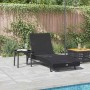 Tumbona con Mesa 2 pcs Negro 40 x 40 x 40.5 cm ratán sintético