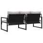 Muebles de jardín con cojín Otro Negro 180 x 72.5 x 71 cm Acero