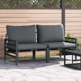 Muebles de Exterior con cojín con almohada Antracita Acero