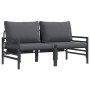 Muebles de Exterior con cojín con almohada Antracita Acero