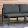 Muebles de Exterior con cojín con almohada Antracita Acero en Sofás modulares de exterior | Comprar online en Foro24