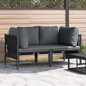 Muebles de Exterior con cojín con almohada Antracita Acero
