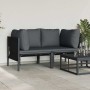 Muebles de Exterior con cojín con almohada Antracita Acero