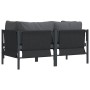 Muebles de Exterior con cojín con almohada Antracita Acero