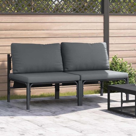 Muebles de Exterior con cojín con almohada Antracita Acero