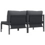 Muebles de Exterior con cojín con almohada Antracita Acero