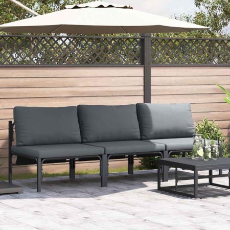 Muebles de Exterior con cojín con almohada Antracita Acero