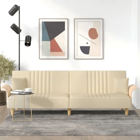 Sofa bed with armrests in cream fabric by vidaXL, Sofas - Ref: Foro24-351890, Price: 276,44 €, Discount: %
