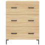 Aparador alto madera contrachapada color roble 69,5x34x180 cm