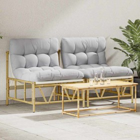 Silla de Jardín 2 pcs Gris claro 75 x 75 x 71 cm Acero