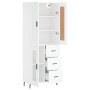 Aparador alto madera contrachapada blanco 69,5x34x180 cm de vidaXL, Aparadores - Ref: Foro24-3199953, Precio: 183,32 €, Descu...