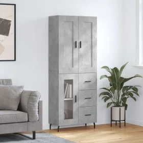 Concrete gray plywood tall sideboard 69.5x34x180 cm by vidaXL, Sideboards - Ref: Foro24-3199957, Price: 159,91 €, Discount: %