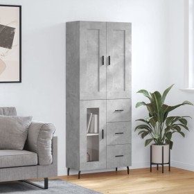 Hohes Sideboard aus betongrauem Sperrholz, 69,5 x 34 x 180 cm von vidaXL, Sideboards - Ref: Foro24-3199957, Preis: 168,03 €, ...
