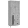 Concrete gray plywood tall sideboard 69.5x34x180 cm by vidaXL, Sideboards - Ref: Foro24-3199957, Price: 168,03 €, Discount: %