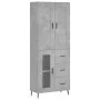Concrete gray plywood tall sideboard 69.5x34x180 cm by vidaXL, Sideboards - Ref: Foro24-3199957, Price: 159,96 €, Discount: %