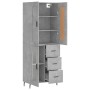 Concrete gray plywood tall sideboard 69.5x34x180 cm by vidaXL, Sideboards - Ref: Foro24-3199957, Price: 168,03 €, Discount: %