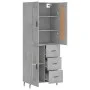 Concrete gray plywood tall sideboard 69.5x34x180 cm by vidaXL, Sideboards - Ref: Foro24-3199957, Price: 159,96 €, Discount: %