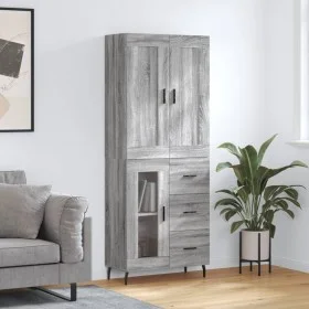 High sideboard sonoma gray plywood 69.5x34x180 cm by vidaXL, Sideboards - Ref: Foro24-3199959, Price: 163,20 €, Discount: %