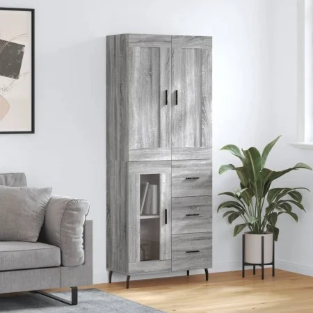 Hohes Sideboard aus sonomagrauem Sperrholz, 69,5 x 34 x 180 cm von vidaXL, Sideboards - Ref: Foro24-3199959, Preis: 163,19 €,...