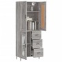 High sideboard sonoma gray plywood 69.5x34x180 cm by vidaXL, Sideboards - Ref: Foro24-3199959, Price: 165,07 €, Discount: %