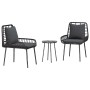 Conjunto de Comedor de Jardín 3 pcs Negro y Antracita