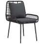 Conjunto de Comedor de Jardín 3 pcs Negro y Antracita