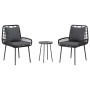 Conjunto de Comedor de Jardín 3 pcs Negro y Antracita