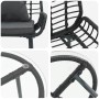 Conjunto de Comedor de Jardín 3 pcs Negro y Antracita