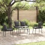 Conjunto de Comedor de Jardín 3 pcs Negro y Antracita