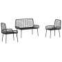 Conjunto de Comedor de Jardín 3 pcs Negro y Antracita