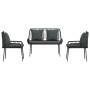 Conjunto de Comedor de Jardín 3 pcs Negro y Antracita