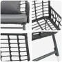 Conjunto de Comedor de Jardín 3 pcs Negro y Antracita