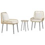 Conjunto de Comedor de Jardín 3 pcs Marrón, Negro y Crema