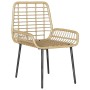 Conjunto de Comedor de Jardín 3 pcs Marrón, Negro y Crema