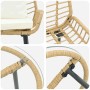 Conjunto de Comedor de Jardín 3 pcs Marrón, Negro y Crema