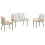 Conjunto de Comedor de Jardín 3 pcs Marrón, Negro y Crema