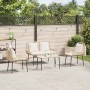 Conjunto de Comedor de Jardín 3 pcs Marrón, Negro y Crema