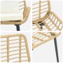 Conjunto de Comedor de Jardín 3 pcs Marrón, Negro y Crema