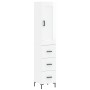 Aparador alto madera contrachapada blanco brillo 34,5x34x180 cm de vidaXL, Aparadores - Ref: Foro24-3200195, Precio: 127,35 €