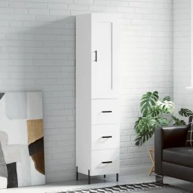 Hohes weißes Sperrholz-Sideboard 34,5 x 34 x 180 cm von vidaXL, Sideboards - Ref: Foro24-3200201, Preis: 128,22 €, Rabatt: %