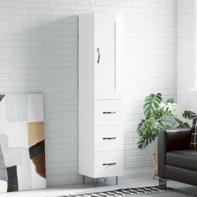 High glossy white plywood sideboard 34.5x34x180 cm by vidaXL, Sideboards - Ref: Foro24-3200227, Price: 118,43 €, Discount: %