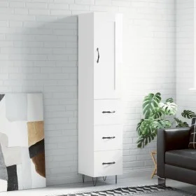 High glossy white plywood sideboard 34.5x34x180 cm by vidaXL, Sideboards - Ref: Foro24-3200227, Price: 116,99 €, Discount: %