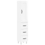 Aparador alto madera contrachapada blanco brillo 34,5x34x180 cm de vidaXL, Aparadores - Ref: Foro24-3200227, Precio: 118,34 €...