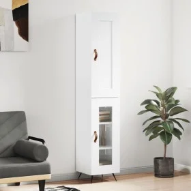 Aparador alto madera contrachapada blanco brillo 34,5x34x180 cm von vidaXL, Sideboards - Ref: Foro24-3200363, Preis: 105,27 €...