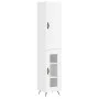 Aparador alto madera contrachapada blanco brillo 34,5x34x180 cm by vidaXL, Sideboards - Ref: Foro24-3200363, Price: 105,27 €,...