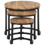 Beistelltische 3 Stück raues Mangoholz von vidaXL, Seitentische - Ref: Foro24-320686, Preis: 114,15 €, Rabatt: %