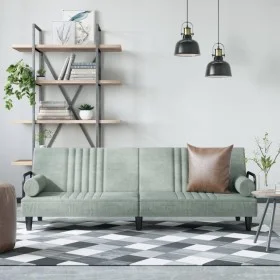 Light gray velvet sofa bed with armrests by vidaXL, Sofas - Ref: Foro24-351894, Price: 261,59 €, Discount: %