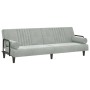 Schlafsofa mit Armlehnen aus hellgrauem Samt von vidaXL, Sofas - Ref: Foro24-351894, Preis: 266,24 €, Rabatt: %